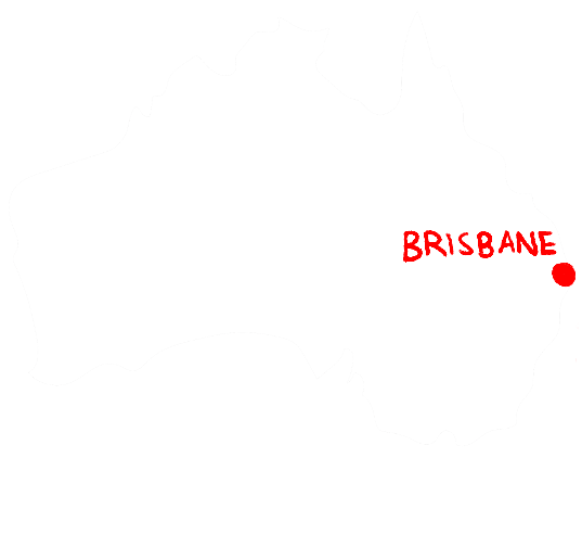 Image of Brisbane on a map of Australia